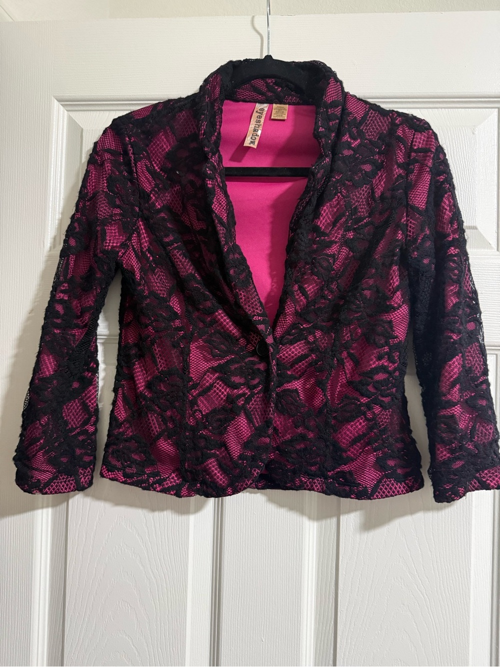 Y2K hot pink lace blazer